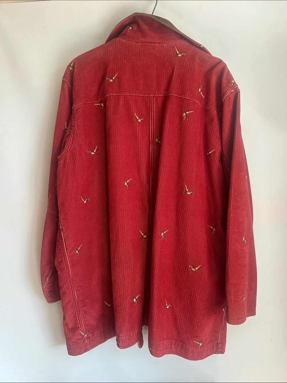 LL Bean corduroy, pheasant, embroidered barn, jacket - Picture 5 of 6